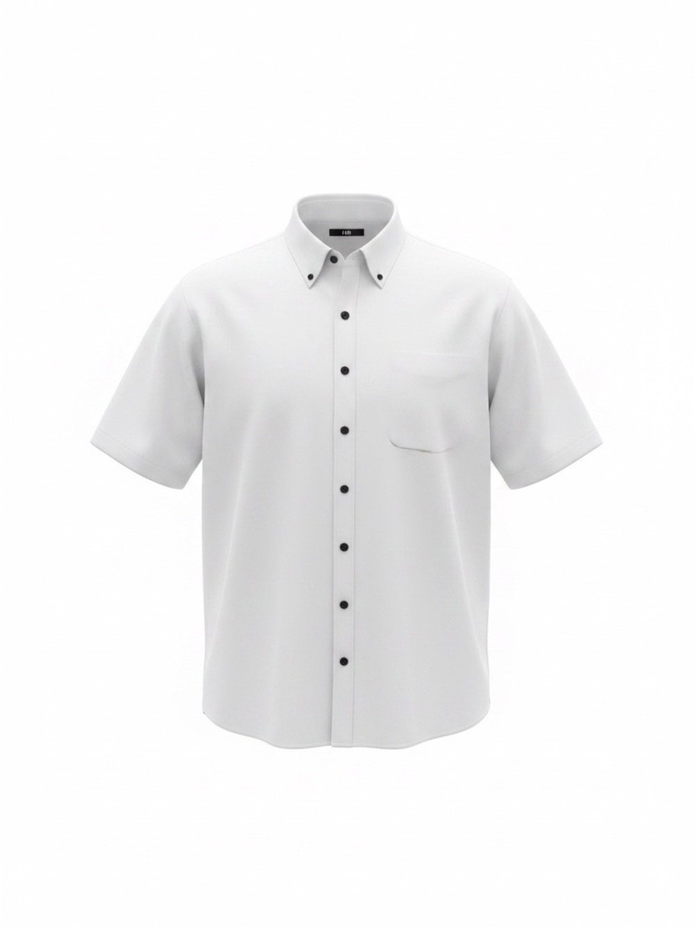 4XL Big Man’s Short-Sleeve Button-Down Shirt-White-beach -casual -work -Party